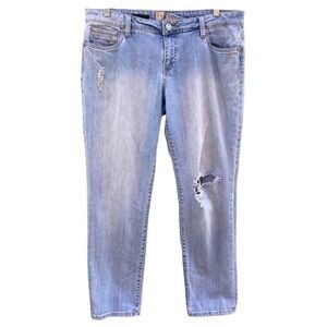 Kut From The Kloth Katy Boyfriend Distressed Ripped Light Wash Jean Sz 12